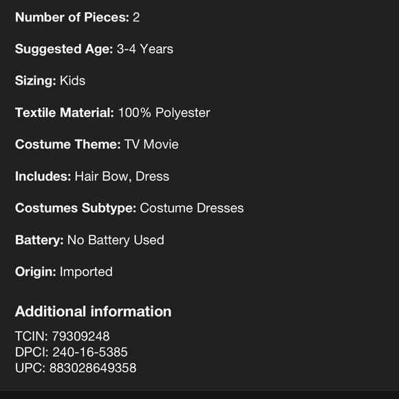 Dorothy Child Costume Wizard of Oz Kids Small 
Girls Rubies Halloween Costume - Picture 11 of 12